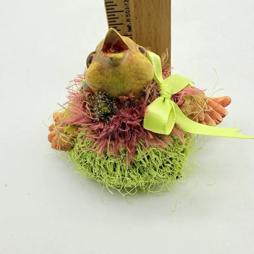 Handmade Ceramics Bird With Bean Bag Bottom Made In Philippines Easter Rare